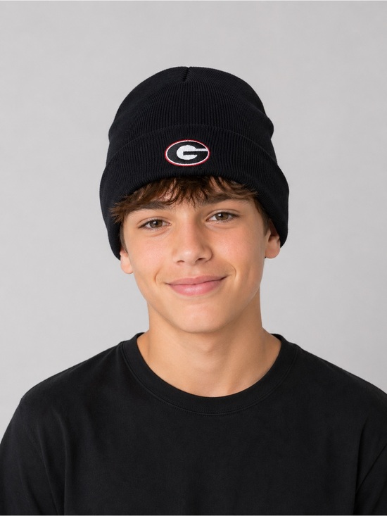Logofit Other - Black Unisex Youth Georgia Bulldogs Beanie Hat | SEC Football | Youth Sports